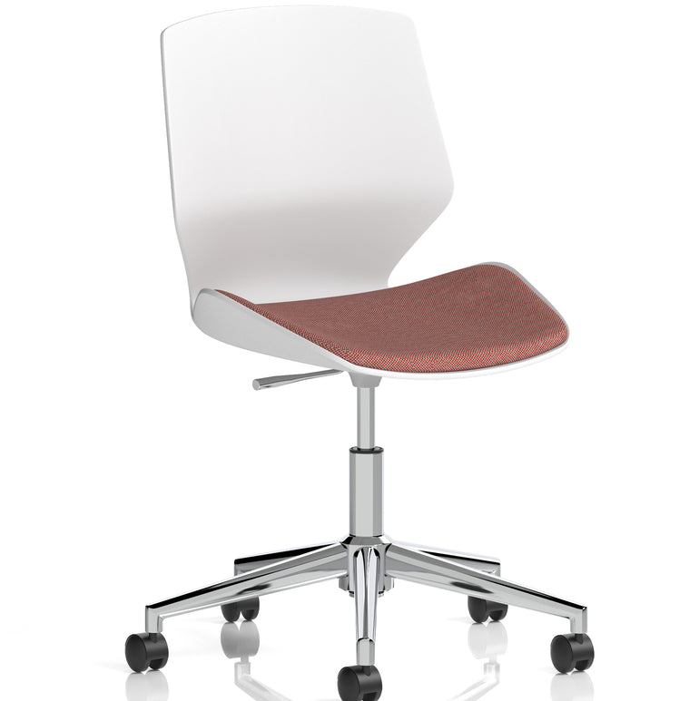 Florence 5 Star Base White Frame Fabric Visitor Chair