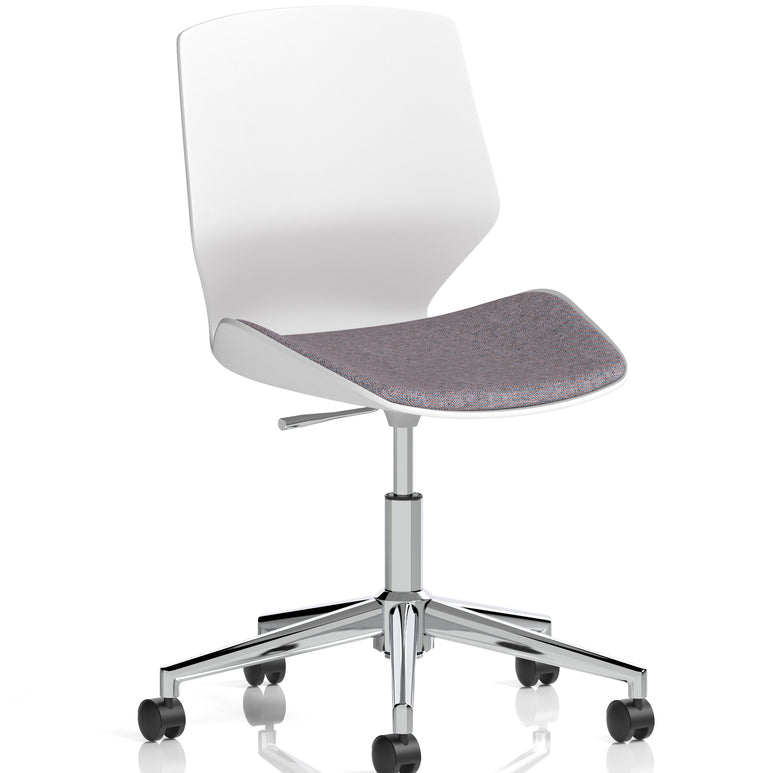 Florence 5 Star Base White Frame Fabric Visitor Chair
