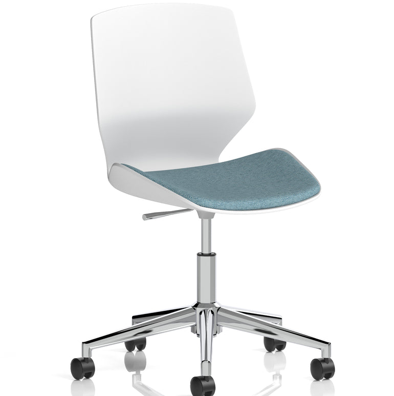 Florence 5 Star Base White Frame Fabric Visitor Chair