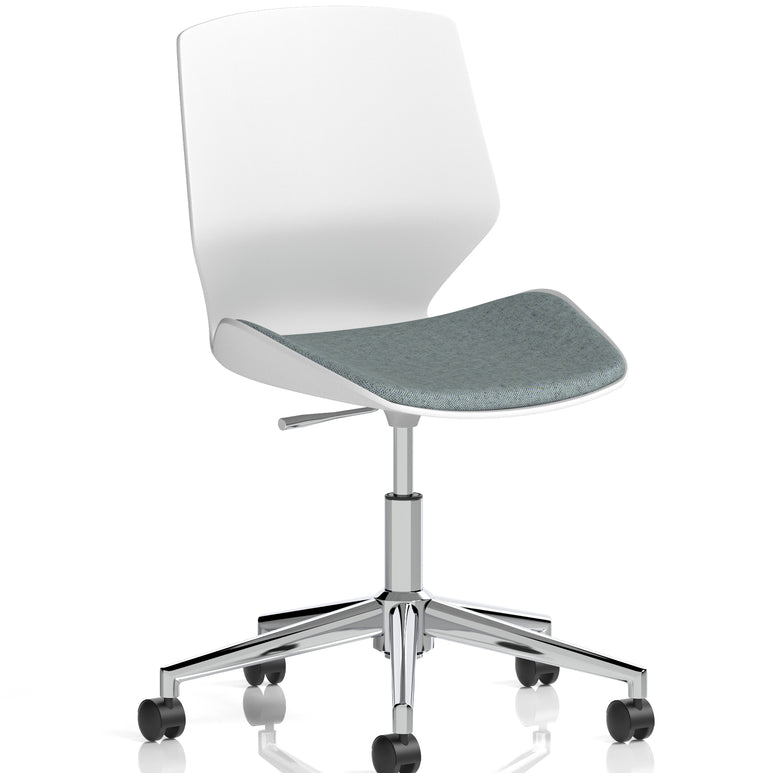 Florence 5 Star Base White Frame Fabric Visitor Chair