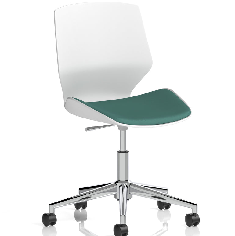 Florence 5 Star Base White Frame Fabric Visitor Chair