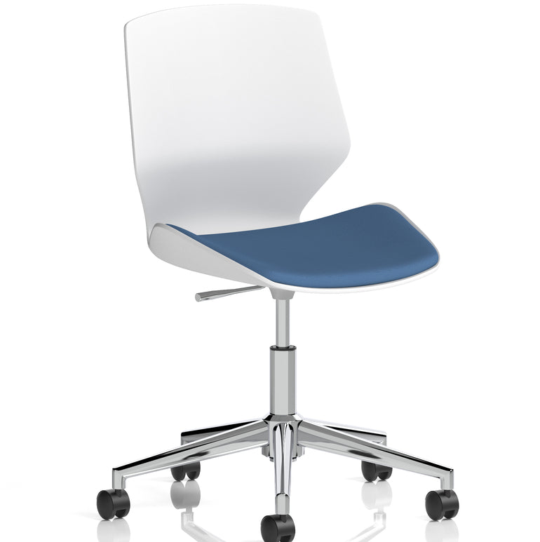 Florence 5 Star Base White Frame Fabric Visitor Chair