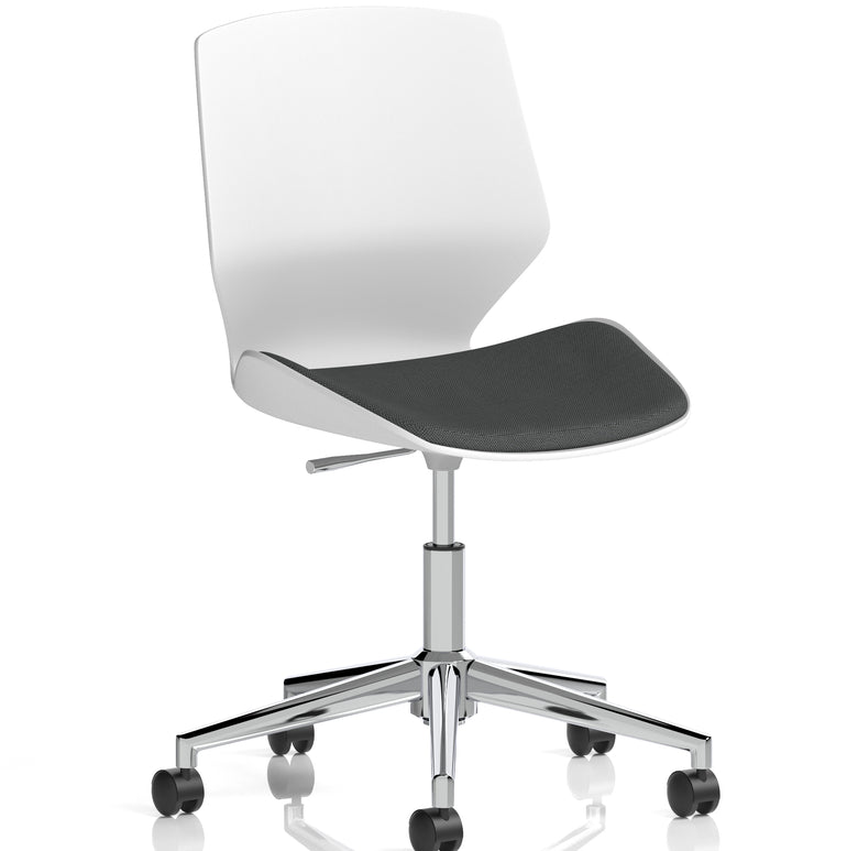 Florence 5 Star Base White Frame Fabric Visitor Chair