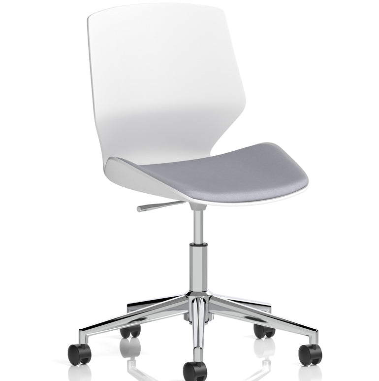 Florence 5 Star Base White Frame Fabric Visitor Chair