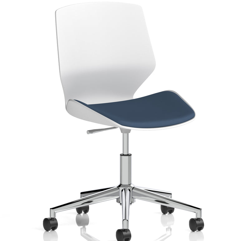 Florence 5 Star Base White Frame Fabric Visitor Chair