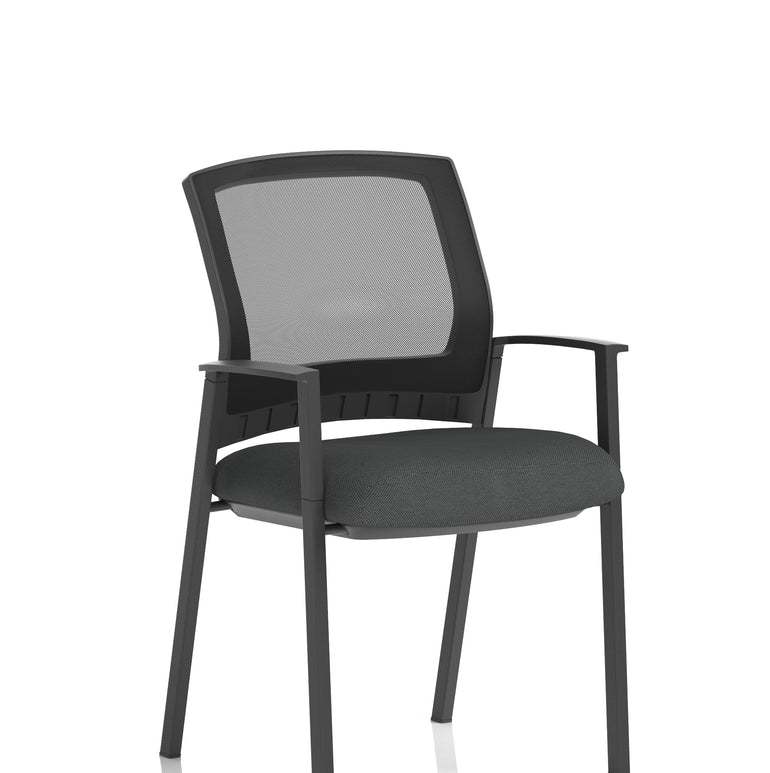 Metro Medium Mesh Back Stacking Visitor Chair with Arms