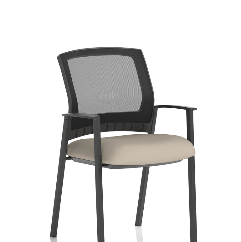 Metro Medium Mesh Back Stacking Visitor Chair with Arms