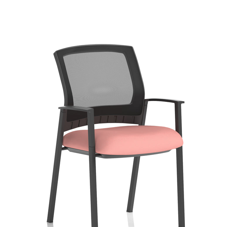 Metro Medium Mesh Back Stacking Visitor Chair with Arms