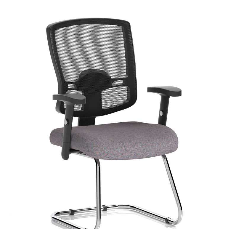 Portland Mesh Back Cantilever Visitor Chair with Arms