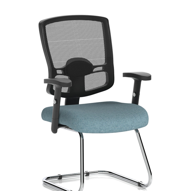 Portland Mesh Back Cantilever Visitor Chair with Arms