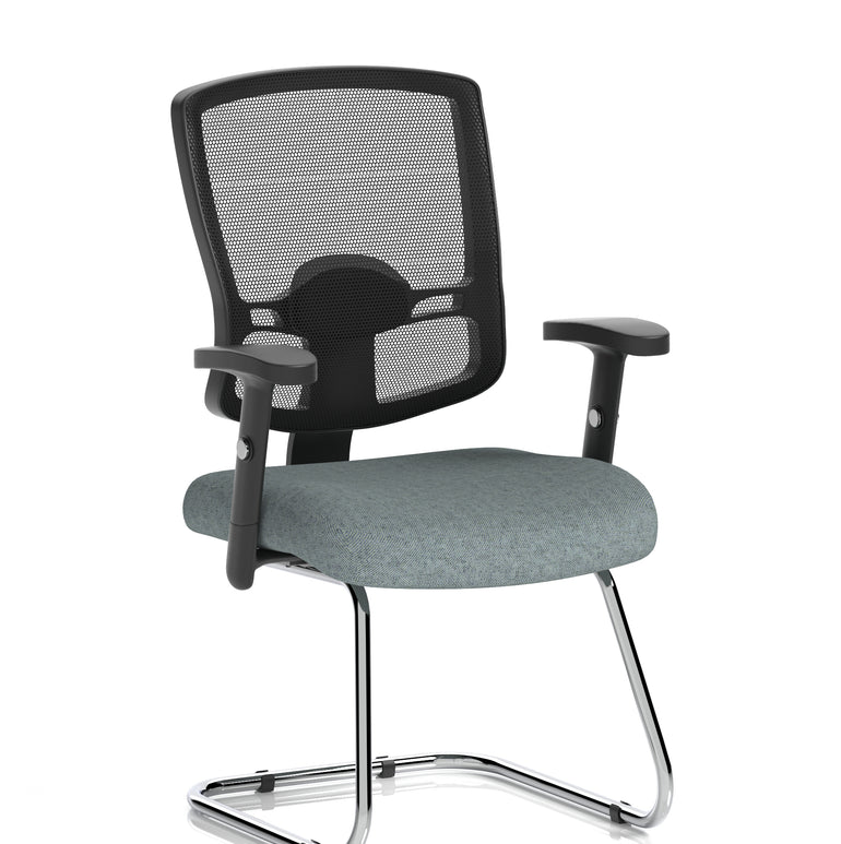 Portland Mesh Back Cantilever Visitor Chair with Arms