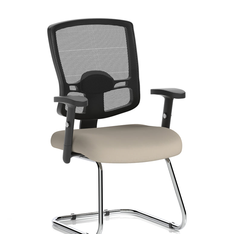 Portland Mesh Back Cantilever Visitor Chair with Arms