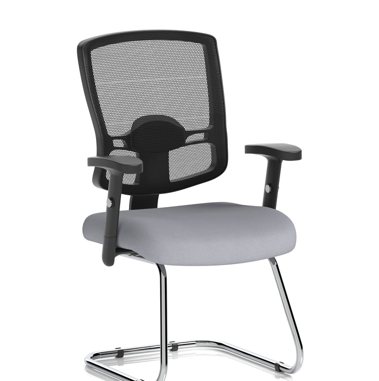 Portland Mesh Back Cantilever Visitor Chair with Arms