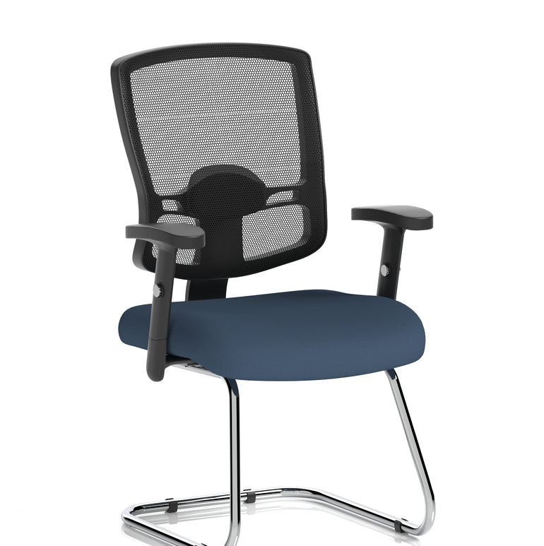 Portland Mesh Back Cantilever Visitor Chair with Arms