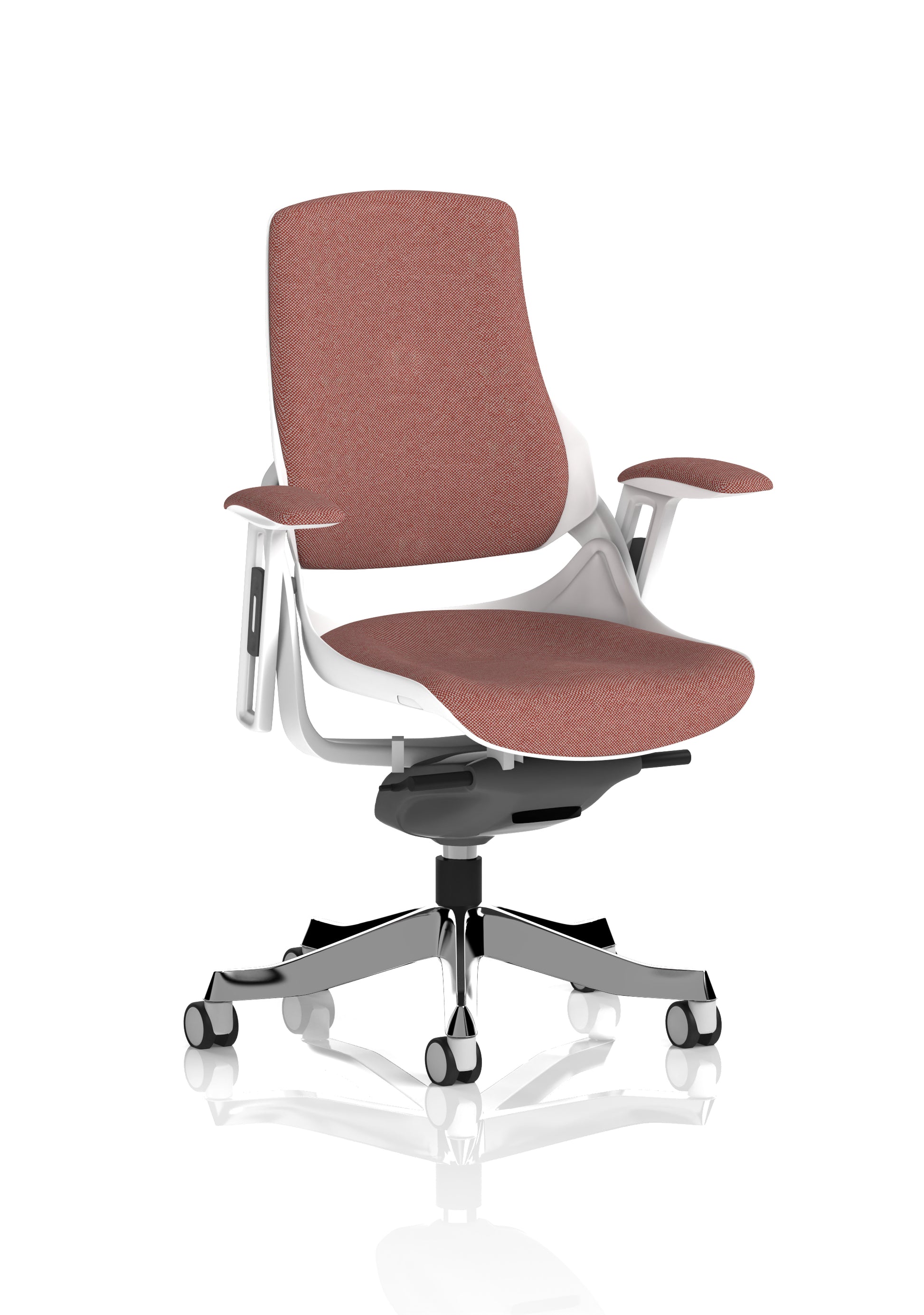 Zure High Back White Shell Fabric Executive Office Chair with Arms