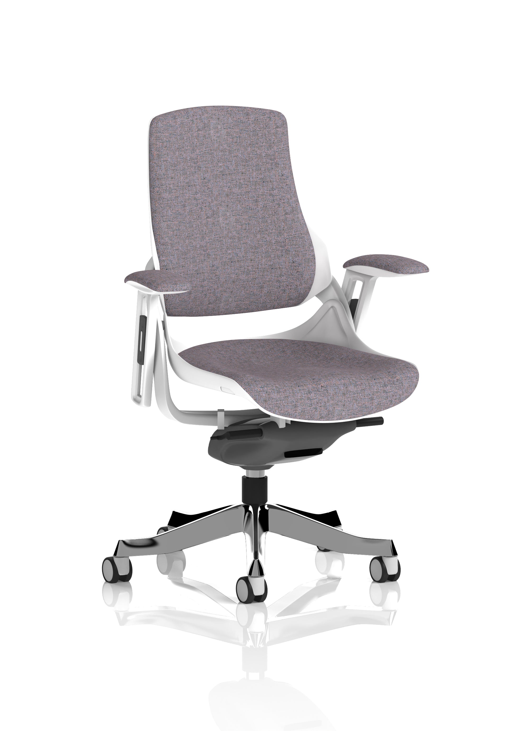 Zure High Back White Shell Fabric Executive Office Chair with Arms