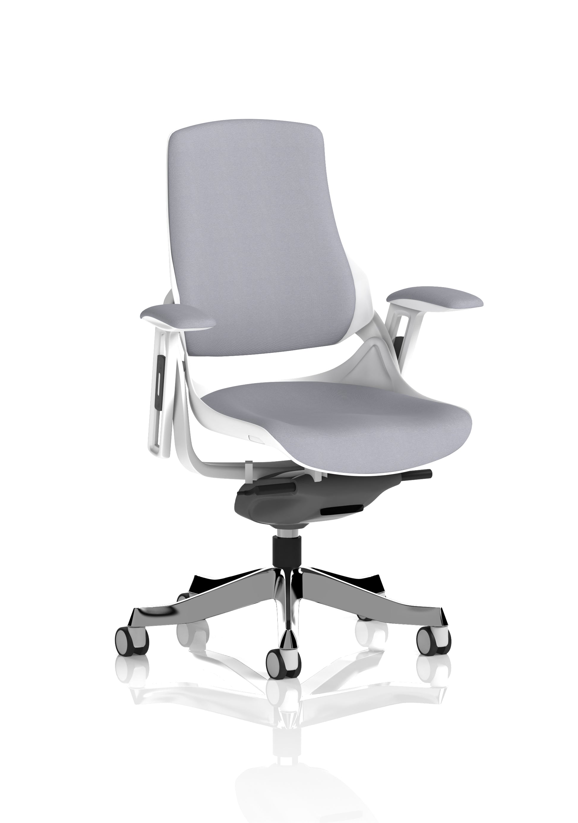 Zure High Back White Shell Fabric Executive Office Chair with Arms