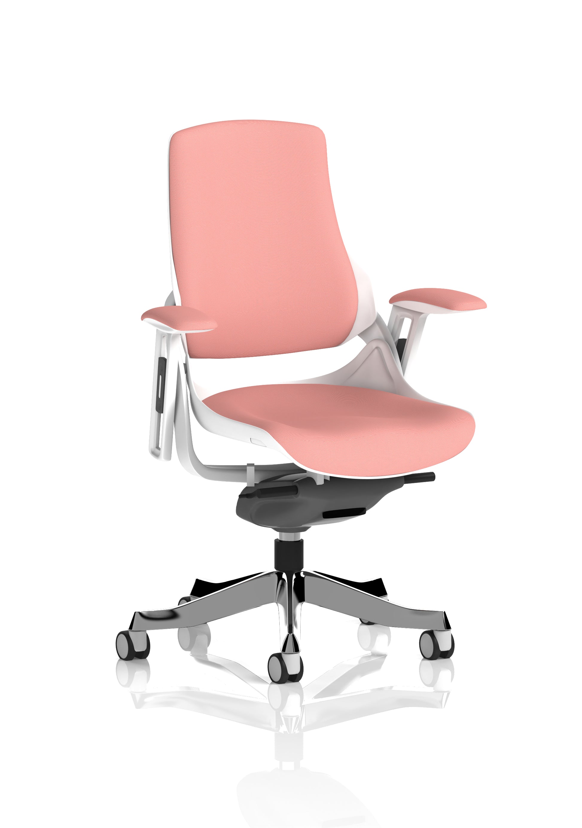 Zure High Back White Shell Fabric Executive Office Chair with Arms