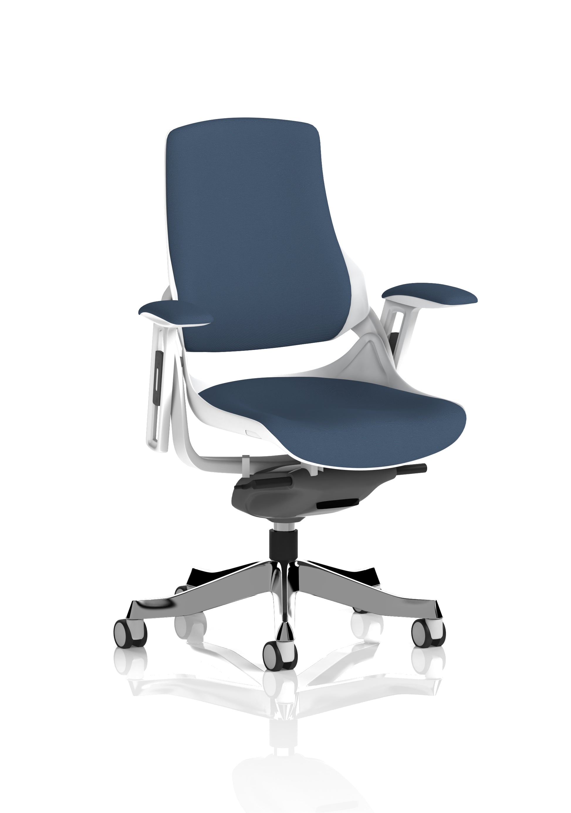 Zure High Back White Shell Fabric Executive Office Chair with Arms