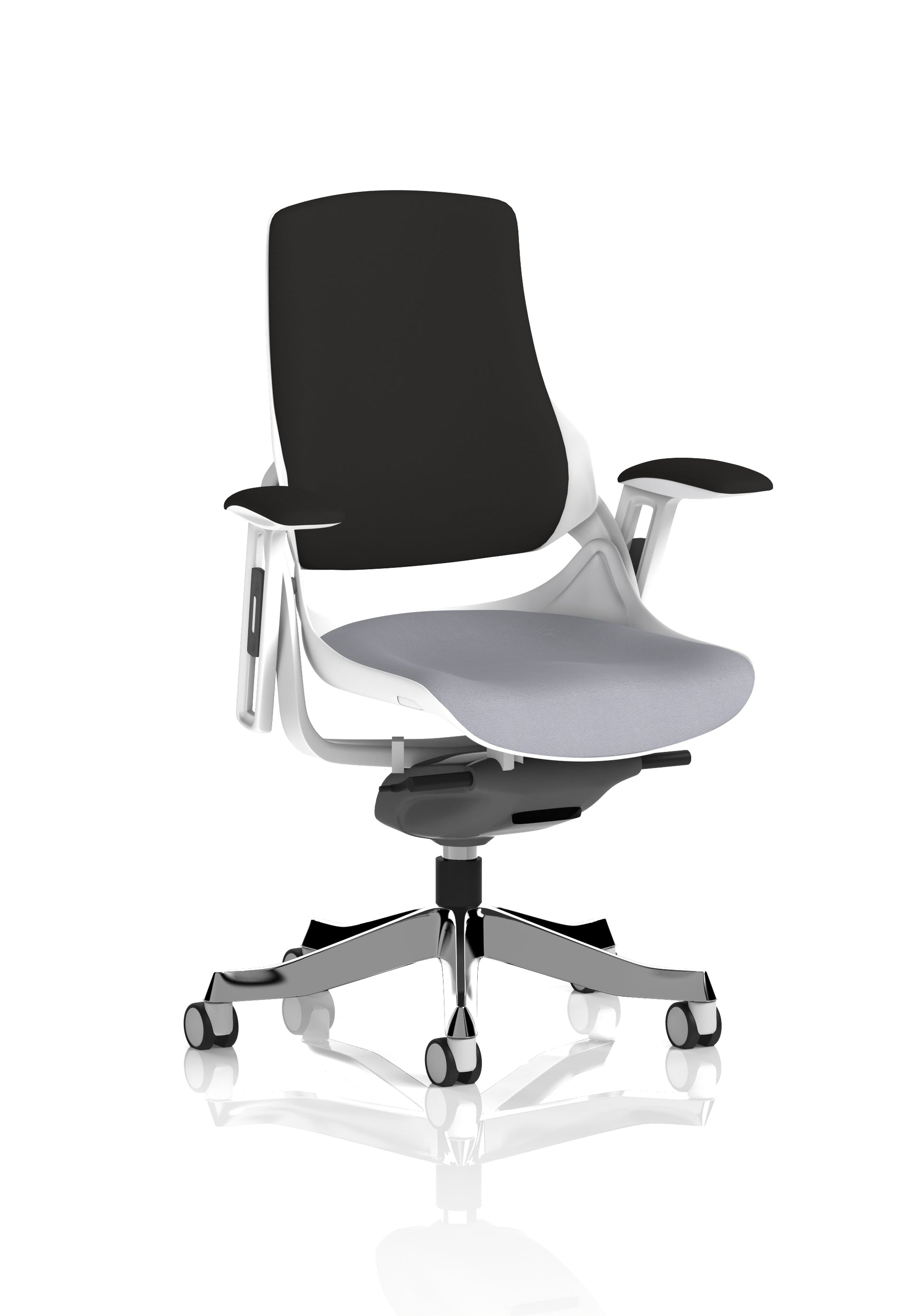 Zure High Back White Shell Fabric Executive Office Chair with Arms
