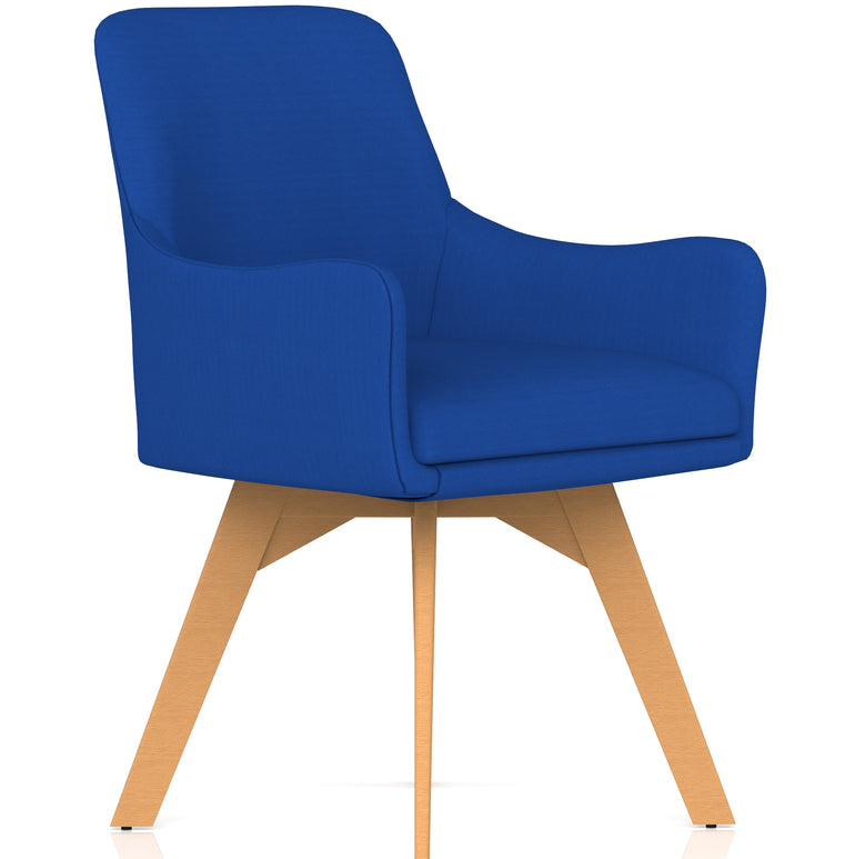 Carmen Grey Fabric Wooden Leg Visitor Chair