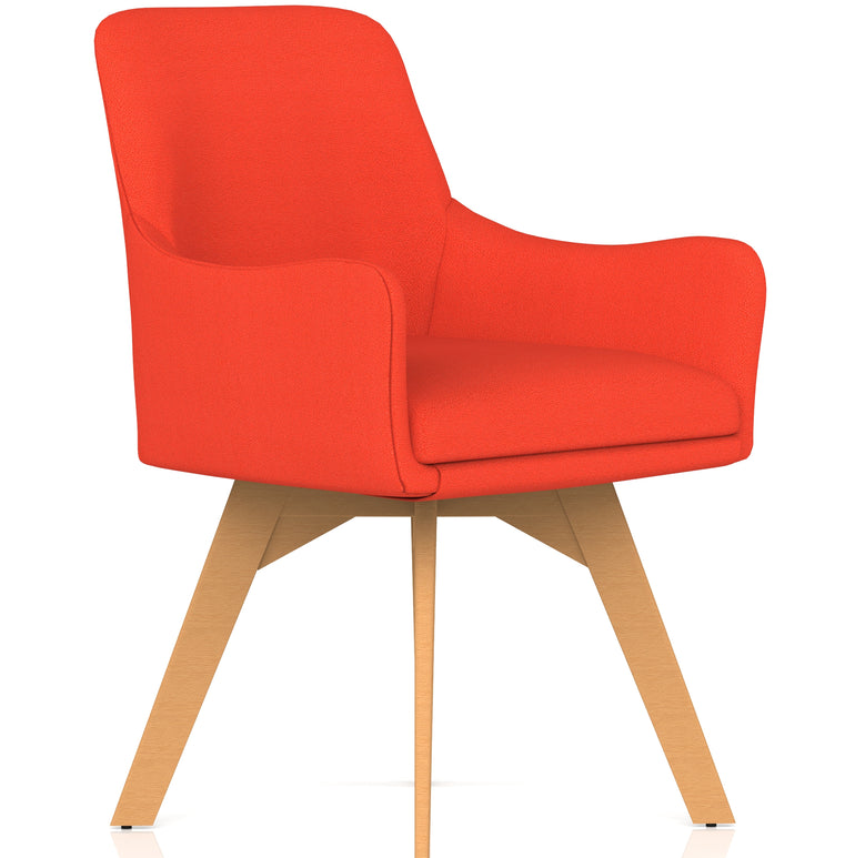Carmen Grey Fabric Wooden Leg Visitor Chair