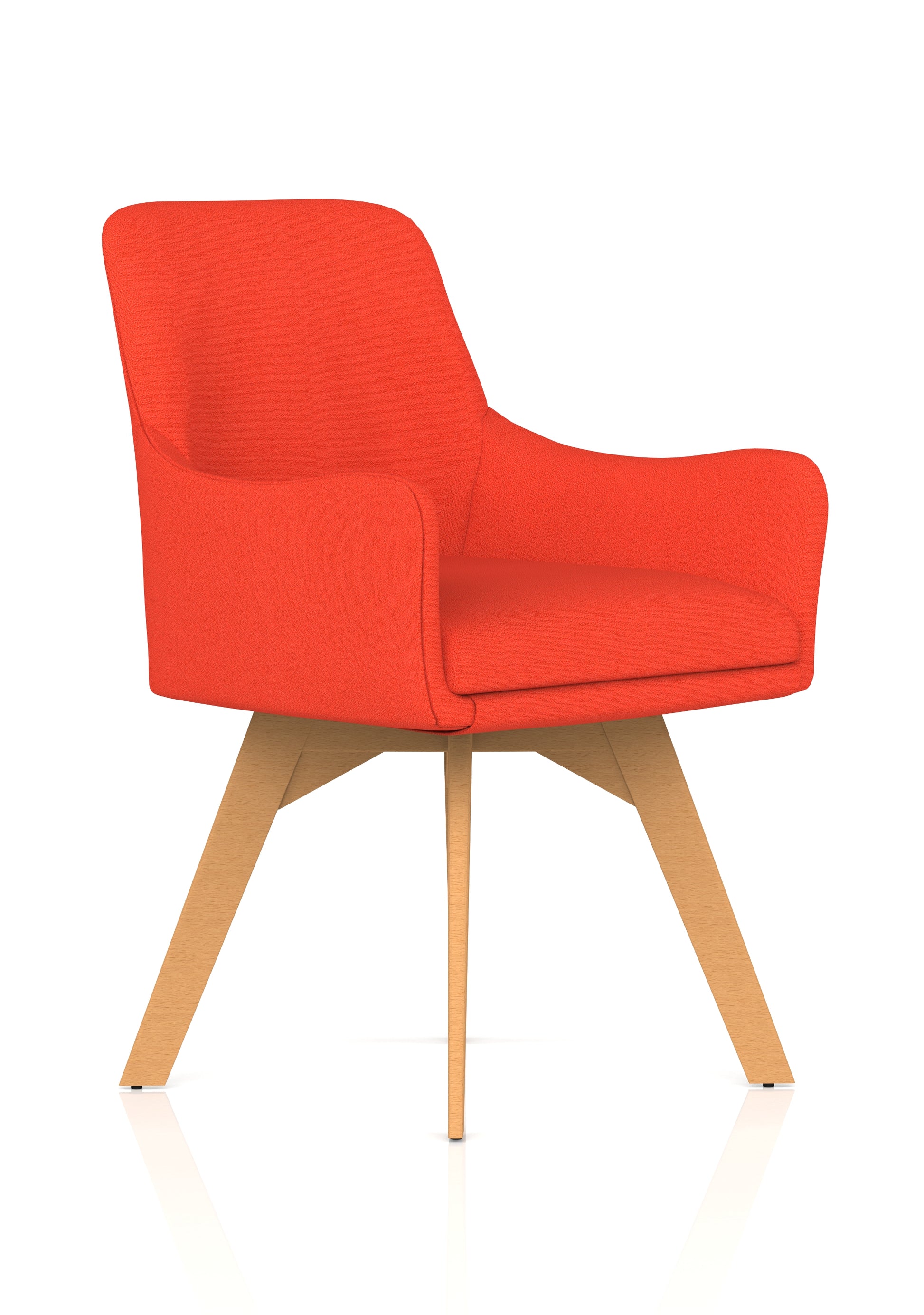 Carmen Grey Fabric Wooden Leg Visitor Chair
