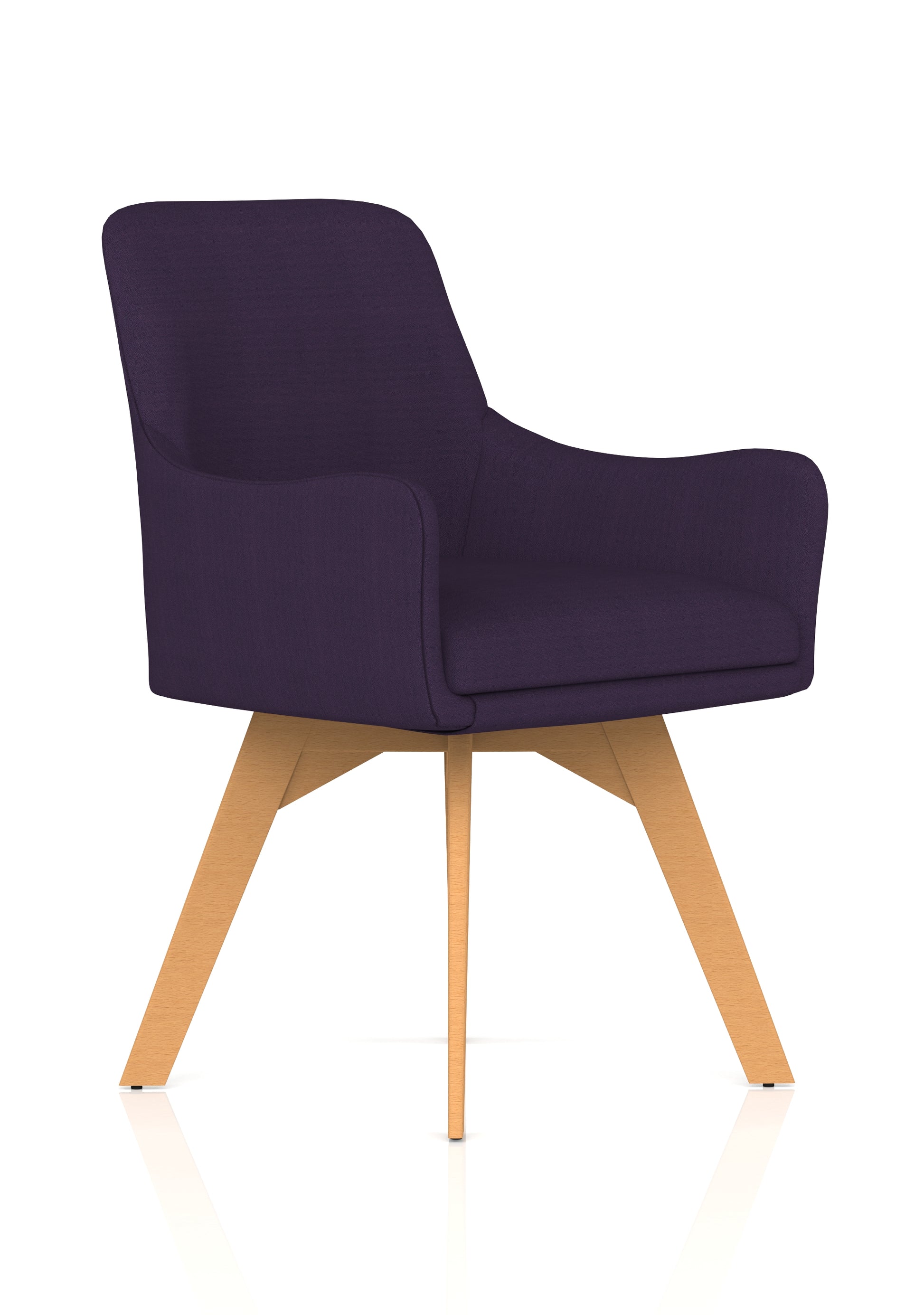 Carmen Grey Fabric Wooden Leg Visitor Chair