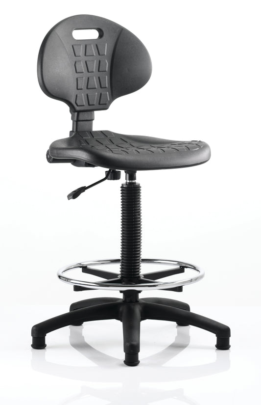 EE - Malaga Polyurethane Medium Back Hi Rise Draughtsman Task Operator Office Chair