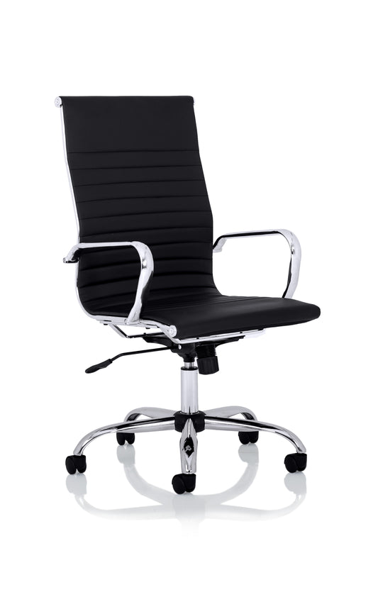 OE - Nola Black Leather Executive Office Chair with Arms
