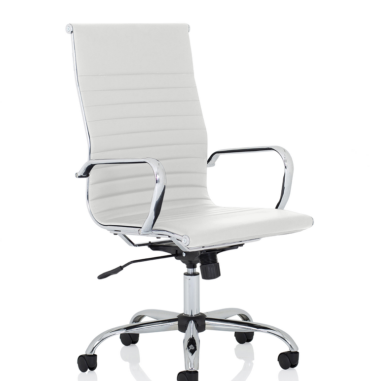 Nola Black Leather Executive Office Chair with Arms