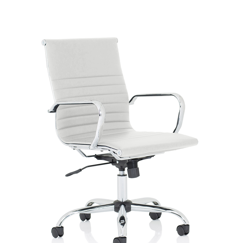 Nola Black Leather Executive Office Chair with Arms
