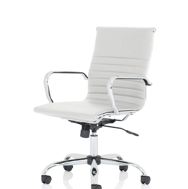 Nola Black Leather Executive Office Chair with Arms
