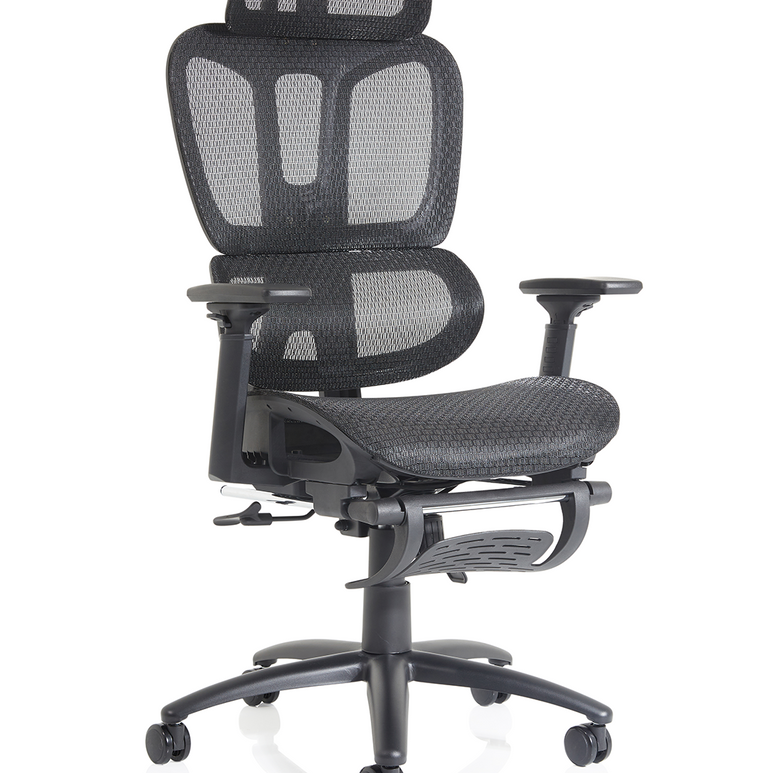 Horizon Executive Mesh Chair With Height Adjustable Arms and Footrest