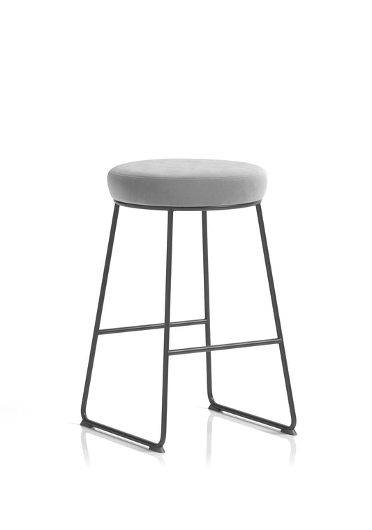OE - Turin Black Frame Fabric Seat Stool Chair