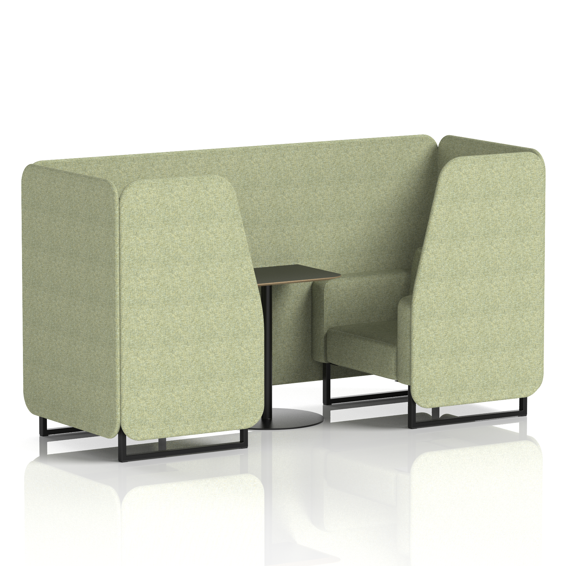 Brixworth Booth With Black Legs And Black Table In Single Tone