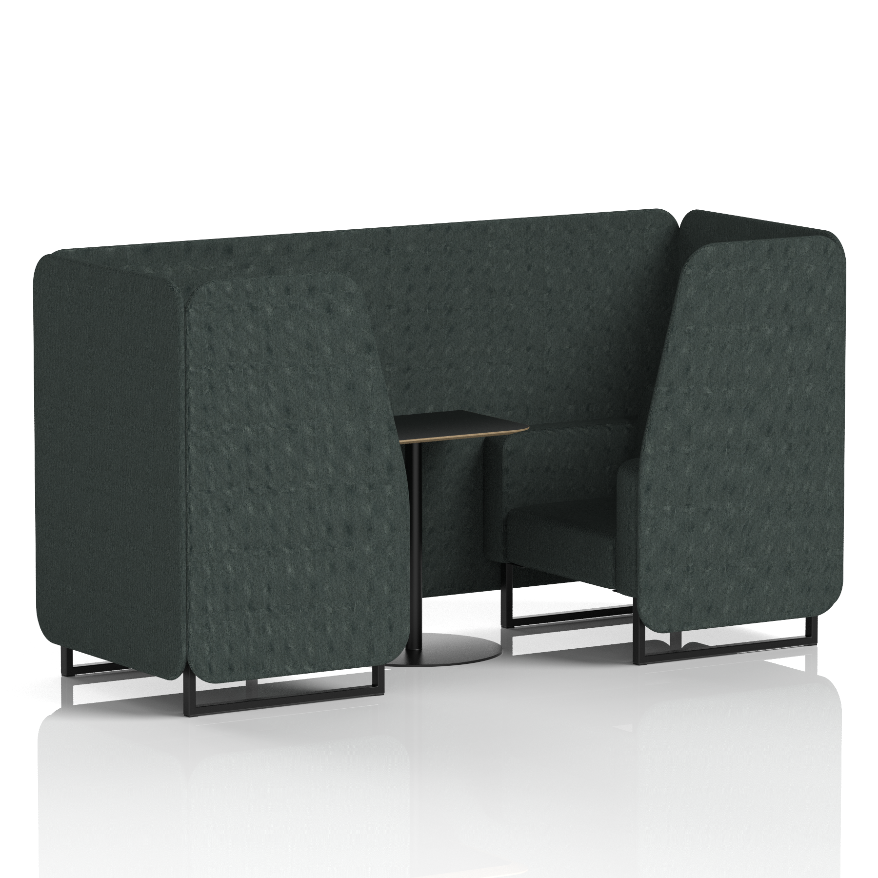 Brixworth Booth With Black Legs And Black Table In Single Tone