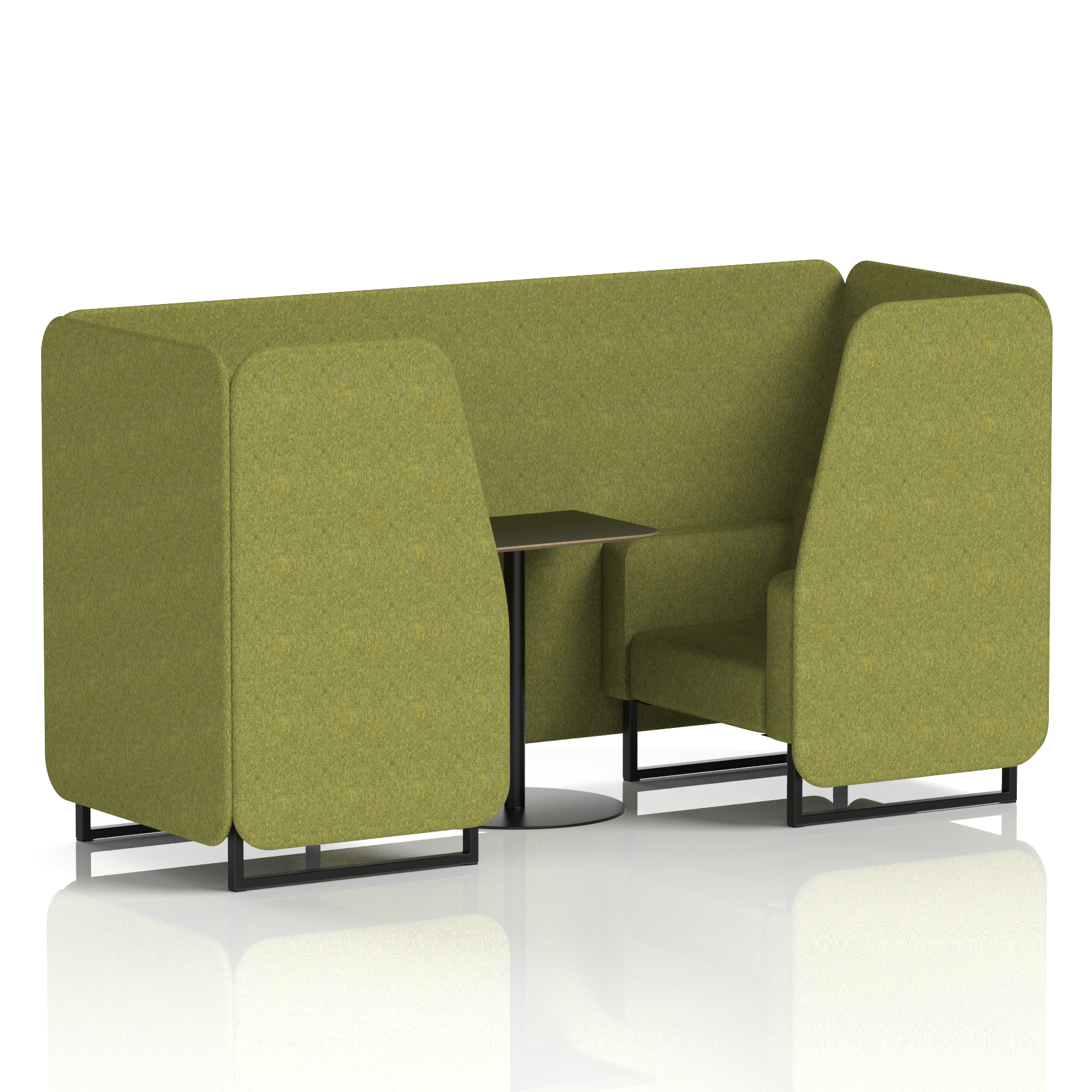 Brixworth Booth With Black Legs And Black Table In Single Tone