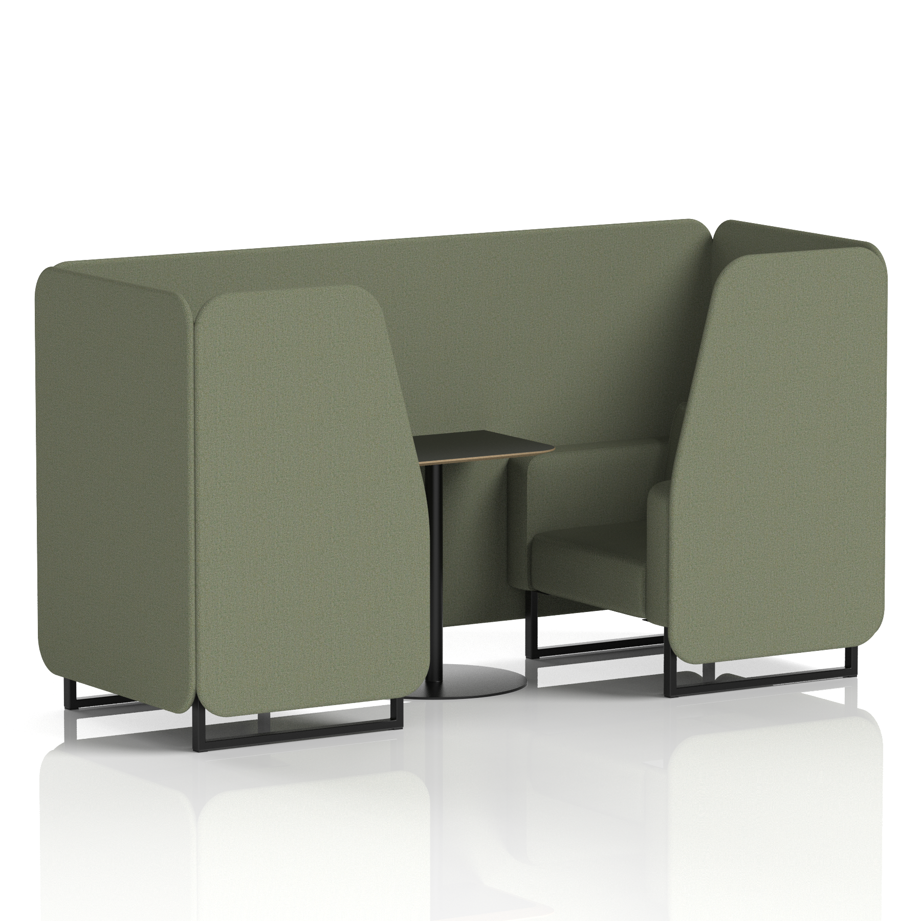 Brixworth Booth With Black Legs And Black Table In Single Tone