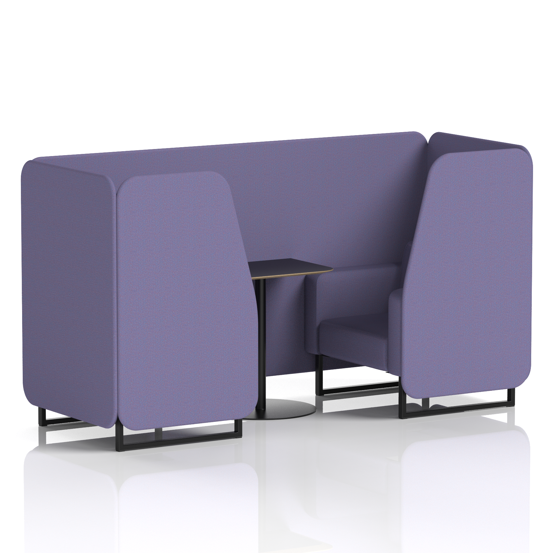 Brixworth Booth With Black Legs And Black Table In Single Tone
