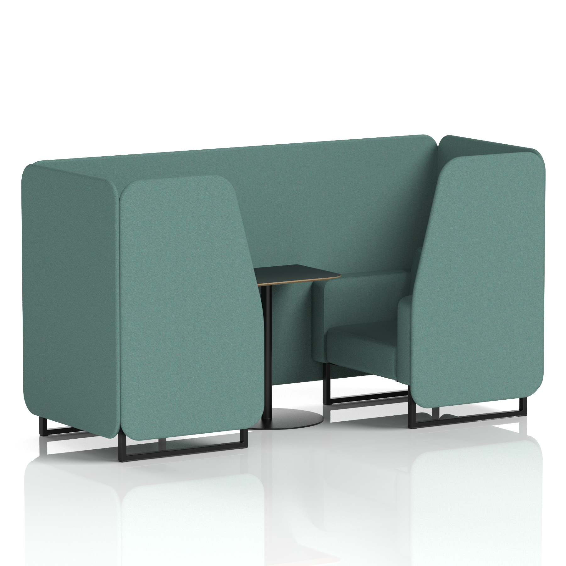 Brixworth Booth With Black Legs And Black Table In Single Tone