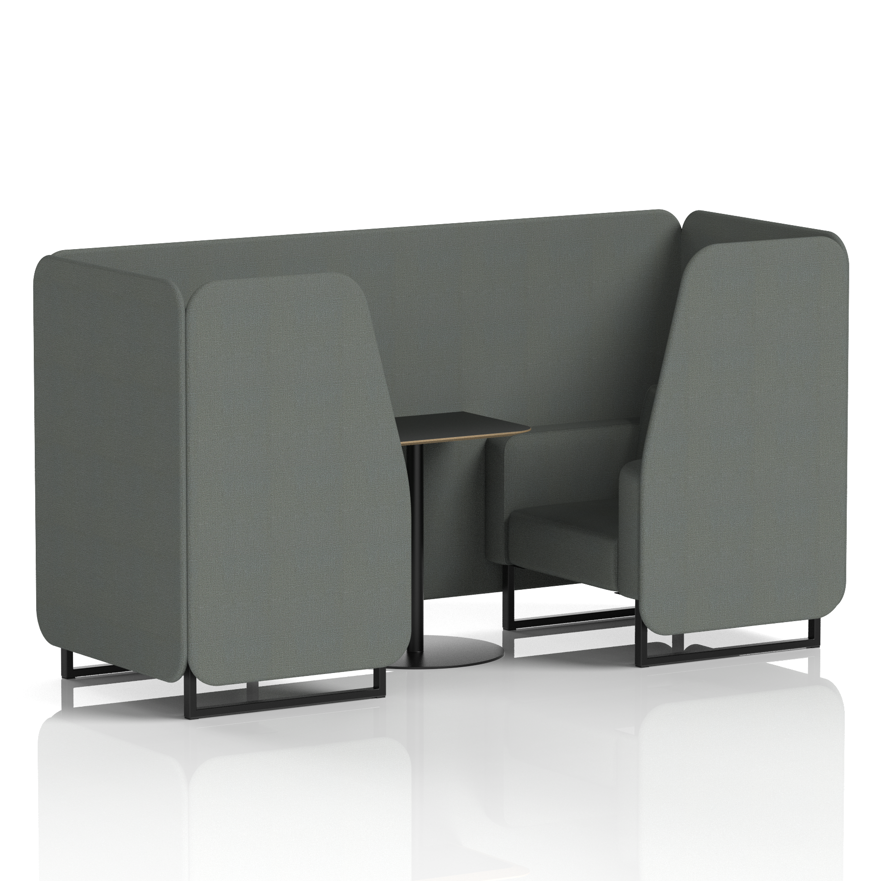 Brixworth Booth With Black Legs And Black Table In Single Tone