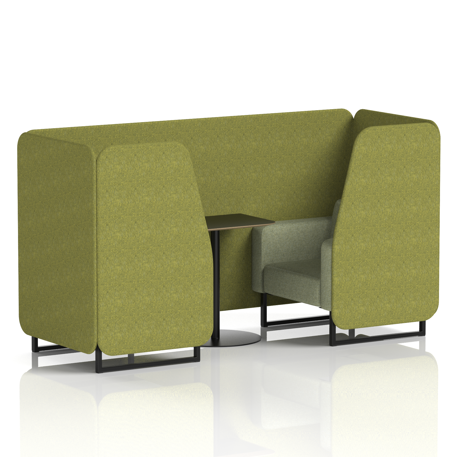 Brixworth Booth With Black Legs And Black Table In Two Tone