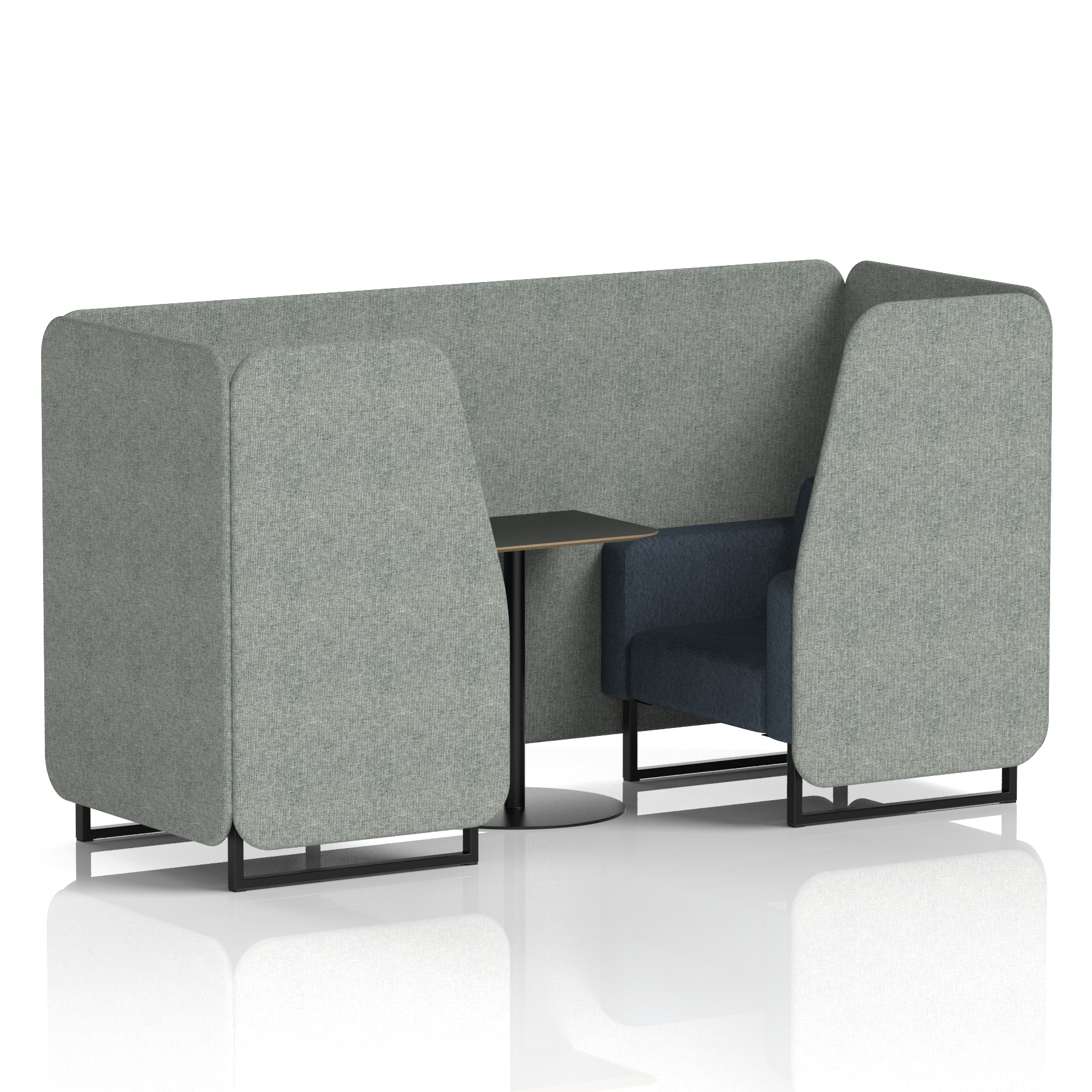 Brixworth Booth With Black Legs And Black Table In Two Tone
