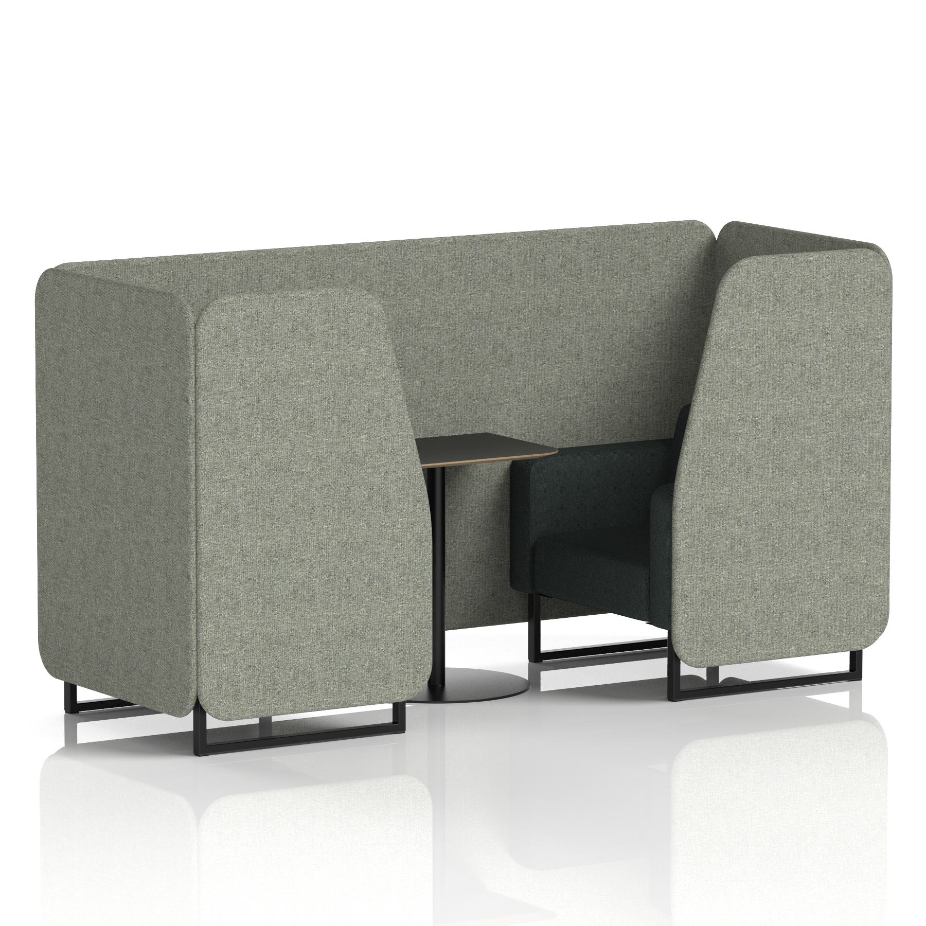 Brixworth Booth With Black Legs And Black Table In Two Tone