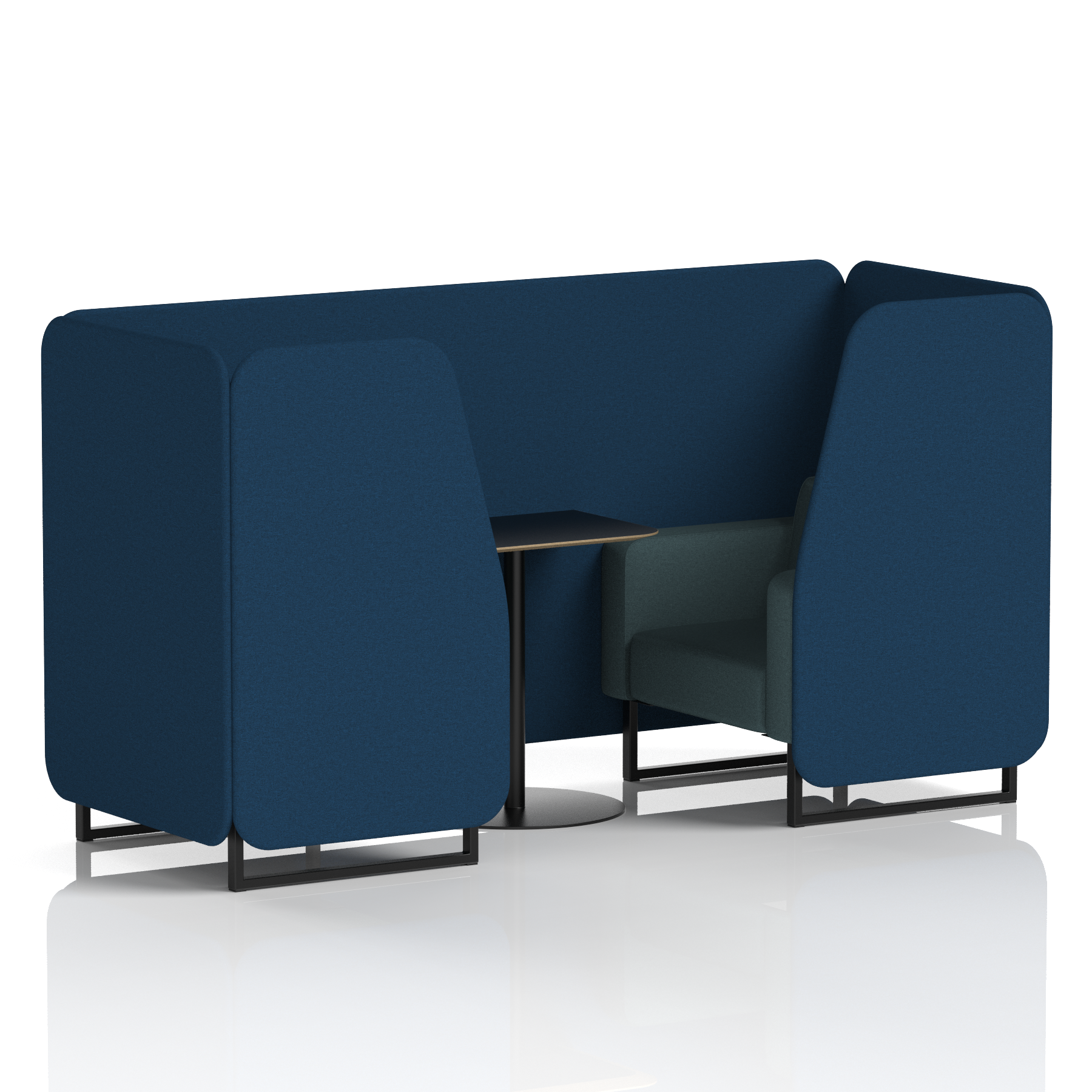Brixworth Booth With Black Legs And Black Table In Two Tone