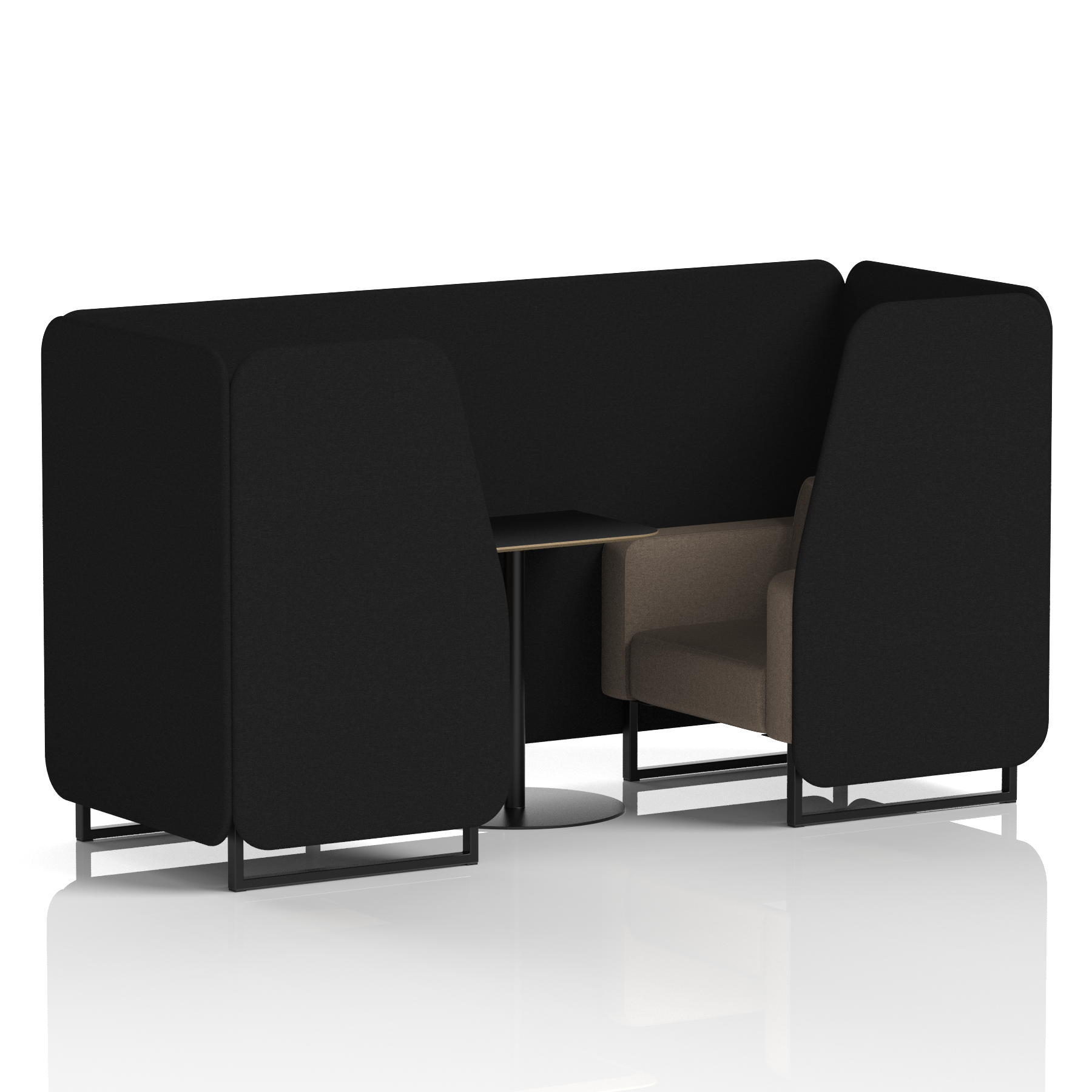 Brixworth Booth With Black Legs And Black Table In Two Tone