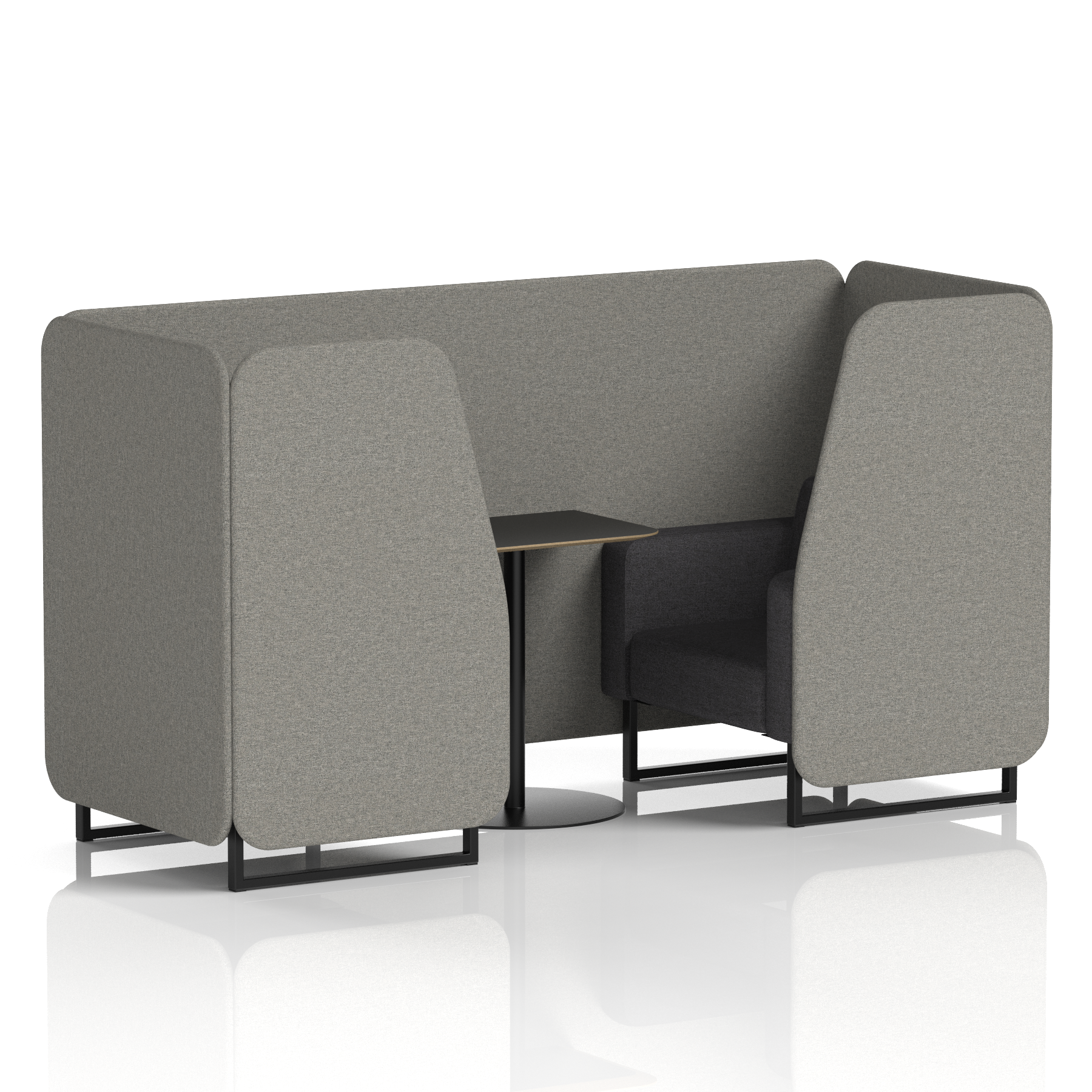 Brixworth Booth With Black Legs And Black Table In Two Tone