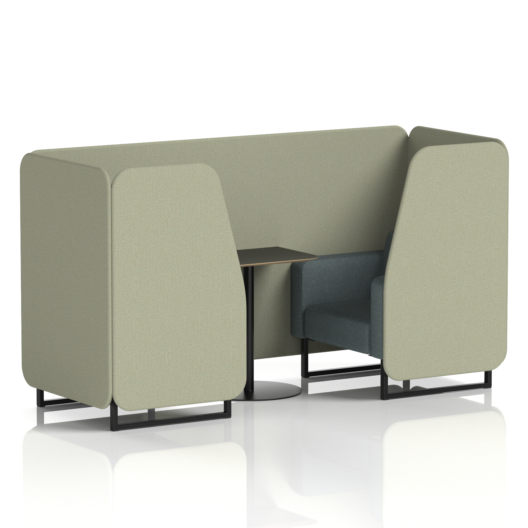 Brixworth Booth With Black Legs And Black Table In Two Tone