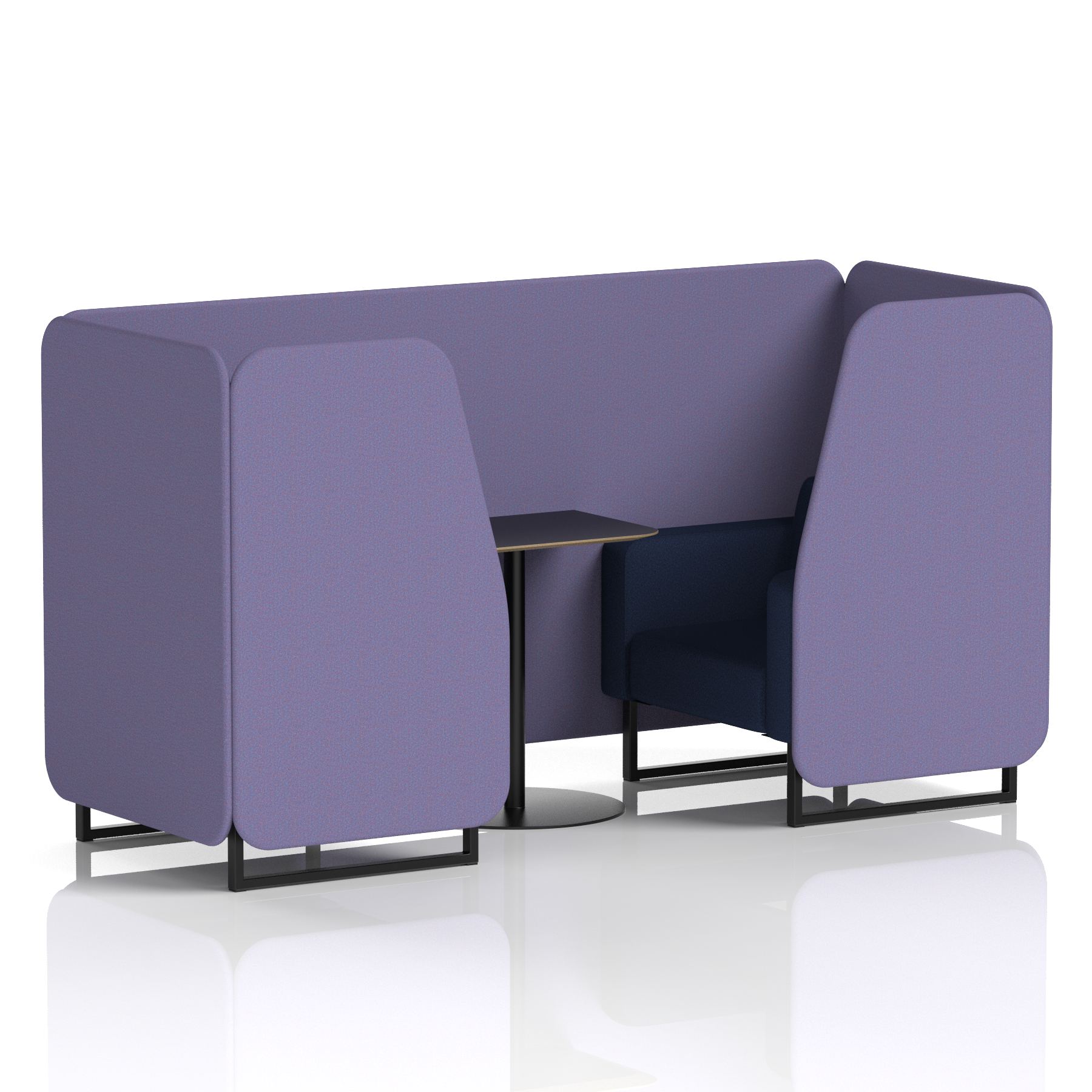 Brixworth Booth With Black Legs And Black Table In Two Tone